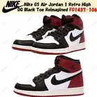 Nike GS Air Jordan 1 Retro High OG Black Toe Reimagined FD1437-106 Size 3.5Y-7Y