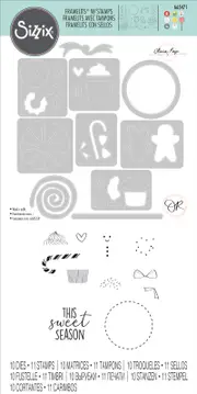 Sizzix Dessert Treats Framelits Die Set with Stamps