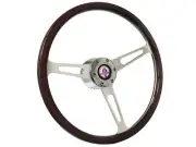 1968-78 Ford Mustang 6-Bolt Espresso Wood Shelby Steering Wheel Kit, AC Cobra