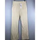 NWT Jonathan Simkhai Sz S Standard Flare Pockets Cotton Hemp Parchment Pants