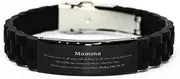 [Generic] Black Glidelock Clasp Bracelet for Mamma - He hears their cry and saves them. Psalm 145: 18-19 - Inspirational Jewelry for Mothers Day, Birthday, Christmas, Small, Silver Plated Zinc, Cubic Zirconia