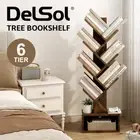DelSol Bookshelf Display Shelf 6 Shelves Tree Book Storage Rack Bookcase Drawer