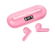 Bluetooth-compatible Earphones In-ear Super Long Standby LED Display Stereo Bass Wireless Headphones for Running -Pink