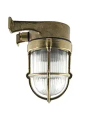 Santorini 1 Light Small Wall Bracket with Cage in Solid Brass