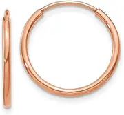 [JewelryWeb] 14k Rose Gold 1.2mm Polished Endless Hoop Earrings 15.9x16.5mm Wide 1.25mm Thick-Hoop Earring for Women