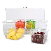 7Penn Condiment Tray with Ice Chamber, 4 Condiment Containers, Lid - Bar Garn...