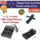 4Slot Universal 4.2V Rechargeable Battery Smart Charger for Size 16340 AU PLUG
