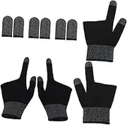 Toyvian 2 Pairs Ultra Thin Mobile Gaming Gloves Comfortable Finger Sleeves for Gamers Elastic Design for Secure Fit Compatible with Esports and Billiards Includes Multiple Sleeves for All