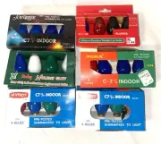 Vtg Joy Brite Noma Sterling Kmart LOT 24 Christmas Light Bulbs Replacement C7