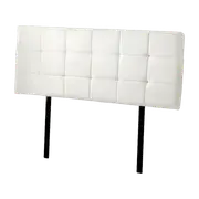 PU Leather Queen Bed Deluxe Headboard Bedhead - White