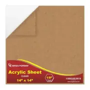 Clear Acrylic Sheet Plexiglass Sheets 1/8 inch Thick - 14 inch x 14 inch with...