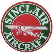 Sinclair aircraft water slide decal 4" diameter SHIPPING W/TRACKING