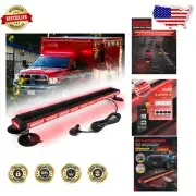 High Visibility 42" Red Emergency LED Light Bar with Magnetic Base for Vehicles