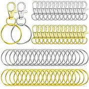 120pcs Key Chain Swivel Hooks, Metal Swivel Snap Hook Lanyard Clips with Key