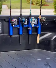 Tundra/Tacoma Bed Rail Fishing Blue Anodized 4-Rod/Pole Holder Mount USA