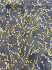 Harvest Homecoming Fall Grass on Dusty Blue w gold cotton fabric per yd Hoffman
