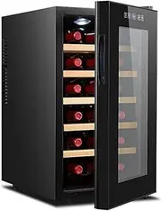 TT-YED Silent Wine Refrigerator, Touch Temperature Controlled Glass Door (11-18°C), Constant Temperature Wine Storage Cabinet, 10-18 Bottle Wine Cooler, Suitable for Home Bar, Apartment,E