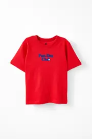[Cotton On Kids] Cotton On Kids - Jonny Short Sleeve Graphic Print Tee - Varsity red/fun day club made for play 8 VARSITY RED/FUN DAY CLUB MADE FOR PLAY