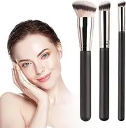 BK Beauty Brushes, 101 Foundation Brush, A506 Concealer Brush, Angie Hot & Flashy A506 Concealer, Angled Under Eye Concealer Brushes, Beauty Foundation Contour Conceal Makeup Brush Set (3PC-1 Set)