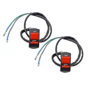 2 Pack Bicycle Motorcycle Handlebar Toggle Switch On Off Push Button Double
