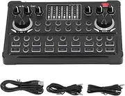 Live Sound Card, Multifunctional DSP Noise Reduction LED Breathing Light Display Live Streaming Voice Changer Sound Board