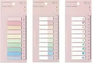 600 Pcs Morandi Sticky Tabs Book Notes Tabs, Page Markers Tabs Pastel Book Tabs Reading Tabs Annotation Tabs Page Markers Sticky Index Tabs with Ruler Tabs for Annotating Books (Color A)