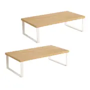 SOGA 2X 50cm Wood Computer Monitor Elevated Stand Desktop Support Station Rack