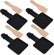 ASAKKURA 4sets Mini Grill Pan Cheese Melting Trays Spatulas Frying Plates for Indoor Grilling Versatile Cooking for Meats and Seafood High Heat Resistant Design