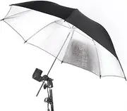 YaSao 83cm 33in Studio Photo Strobe Flash Light Reflector Black Silver Umbrella