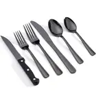 24 Pcs Silverware Set with Steak Knives, 18/0 Stainless Steel Flatware Set fo...