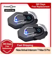 New FreedConn Motorcycle Helmet Headset Intercom Bluetooth Music FM Waterproof M