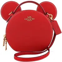 在飛比找Yahoo奇摩購物中心優惠-COACH Disney聯名紅色米奇造型皮革雙層手提/斜背兩