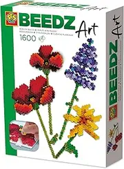 SES Creative 06025 Beedz Art Mini Flower Bouquet - Create 3D Flowers with Tape and Ironing Beads - Includes Pegboard and 1600 Beads