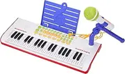 uxcell 37-Key Multifunctional Electric Keyboard with Microphone, Small Portable Piano Instrument, White
