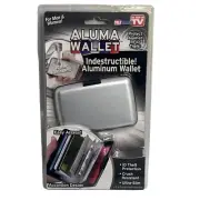 Aluma Wallet Silver RFID Theft Prevention Unisex Hard Case Silver As Seen on TV