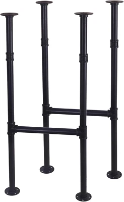 38 Inch Metal Table Legs, Black Painted Desk Legs, Industrial Pipe Counter Bar H