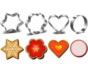 Metal Cookie Cutter Set - Stainless Steel Round Cookie Cutters Heart Shaped Flower Baking Mould Cutters (12 Round Heart Shaped Flower Star Cookie Cutters)