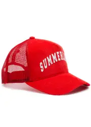 Nahmias Summerland Corduroy Trucker cap - Red ONE SIZE