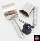 Chrome Finish Brass Spare Tip Pipe Rubber Stud Only for Wood Walking Stick Cane