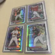 (4) 2024 Bowman Chrome Draft Refractor Lot Crews Millet Jenkins Anthony