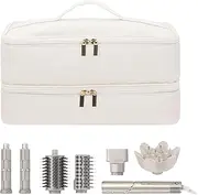 [Boweike] Double-Layer Flexstyle Travel Carrying Case for Shark, Portable Storage Bag for Shark Flex Style HD440BK/HD430 and Attachments, Storage Bag Compatible with Dyson Airwrap Multi Styler (Beige)