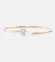 [Bucherer Fine Jewellery] Bucherer Fine Jewellery 18kt rose gold bangle with aquamarine and diamonds One Size blue