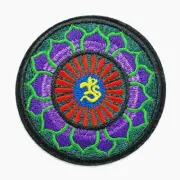 Om Patch — Iron On Badge Embroidered Motif — Purple Spiritual Yoga Aum #379