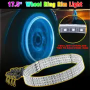 17.5" RGB & Chasing Flow Double Wheel Row LED Ring Rim Lights set For Truck Car