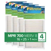 Filtrete Electrostatic Air Filter 700 MPR 701-4PK-1E, 16 in x 25 in x 1 in