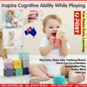 Baby Montessori Toys Babies 6-12 Months Stacking Building Blocks Soft BPA FEEE