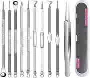 Fomatrade Blackhead Remover Tool,10 pieces Stainless steel Comedone Extractor Cleaner Tool Professional Acne Removal Set for Blackhead, Whitehead Popping, Zit Removing (10 pcs)