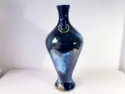 Starry Night Amphora vase , Large raku pottery vase , Tall raku vase