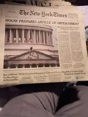 The New York Times Saturday January 8 2021 HOuse Prepares Article Of Impeachment