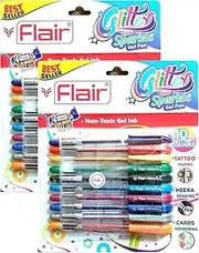 Xtra Sparkle Glitter Gel 10 Colours Xtra Sparkle Gel Pen by Flair 2 Pack
